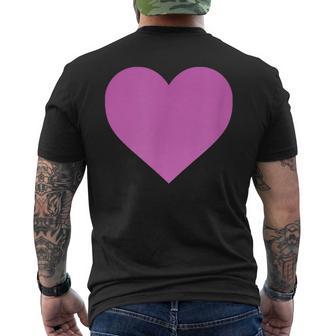 I Love You Pink Purple Heart Valentine's Day Emoticon Men's T-shirt Back Print - Monsterry