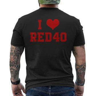 I Love Red-40 I Heart Red40 Red Heart Red40 Retro Vintage Men's T-shirt Back Print - Monsterry UK