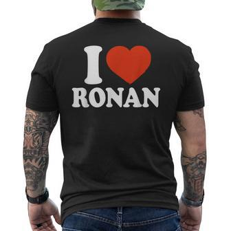 I Love Ronan I Heart Ronan Red Heart Valentine Men's T-shirt Back Print - Seseable