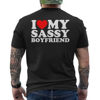 I Love My Sassy Boyfriend Men's T-shirt Back Print | Mazezy AU