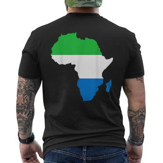 Love Sierra Leone With Sierra Leonean Flag In Africa Map Men's T-shirt Back Print - Monsterry DE