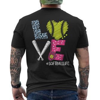 Love Softball Coach Player Softball Life N Girls Women Men's T-shirt Back Print - Monsterry UK