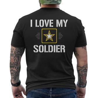 I Love My Soldier Military Army Men's T-shirt Back Print - Monsterry