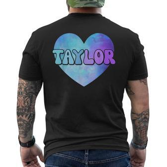 I Love Taylor Heart First Name Taylor Vintage Men's T-shirt Back Print - Monsterry AU