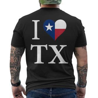 I Love Texas Tx Flag T Men's T-shirt Back Print - Monsterry CA