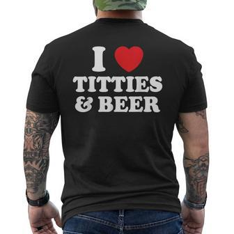 I Love Titties And Beer Humorous Men's T-shirt Back Print - Seseable