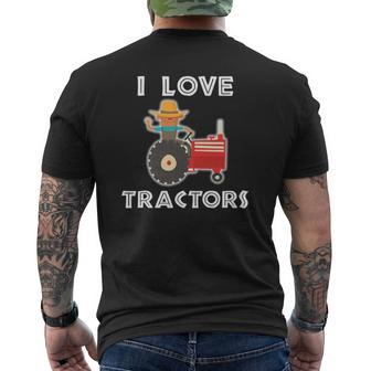 I Love Tractors For People Who Love Farming & Tractors Mens Back Print T-shirt | Mazezy