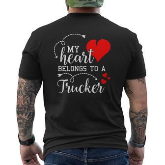 I Love My Trucker Husband Wife Valentine's Day Mens Back Print T-shirt | Mazezy DE