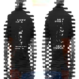 I Love My Tuxedo Cat Mens Back Print T-shirt - Thegiftio
