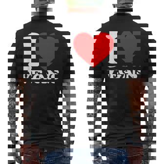 I Love Vegans I Heart Vegans Food Lover I Love Vegans Men's T-shirt Back Print - Thegiftio UK