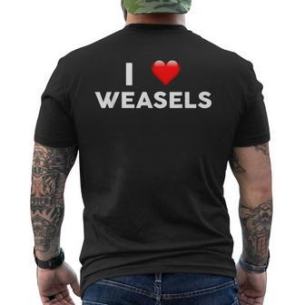 I Love Weasels Heart Weasel Men's T-shirt Back Print - Monsterry UK