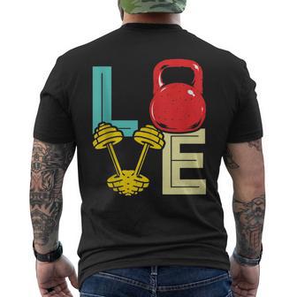 Love Weightlifting Valentine's Day Vintage Fitness Gym Men's T-shirt Back Print - Monsterry UK