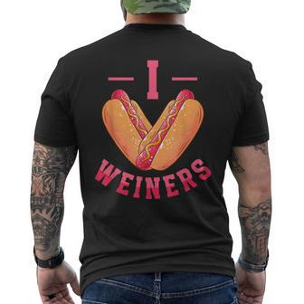 I Love Weiners Hot Dog Lovers Vienna Sausage Men's T-shirt Back Print - Monsterry