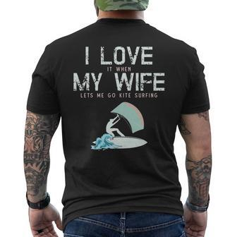 I Love My Wife Kite Surfing Men's T-shirt Back Print | Mazezy