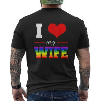 I Love My Wife Lgbt Lesbian Gay Pride Rainbow Mens Back Print T-shirt - Thegiftio