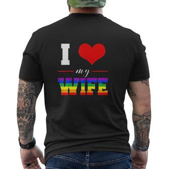 I Love My Wife Lgbt Lesbian Gay Pride Rainbow V2 Mens Back Print T-shirt - Thegiftio