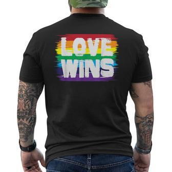 Love Wins Cute Witty Lgbt Community Men's T-shirt Back Print - Monsterry