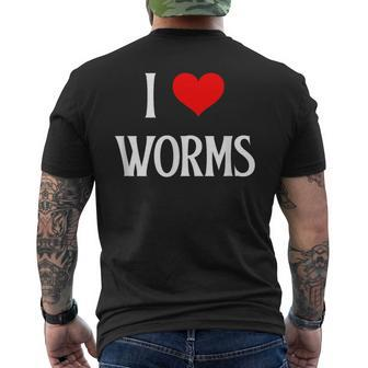 I Love Worms I Heart Worms Worm Lover Bug Entomologist Men's T-shirt Back Print - Monsterry