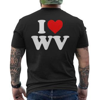 I Love Wv Heart West Virginia Men's T-shirt Back Print - Monsterry