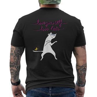 Love Yourself Dear Cats Artistic And Stylish Kung Fu Cat Men's T-shirt Back Print - Monsterry UK