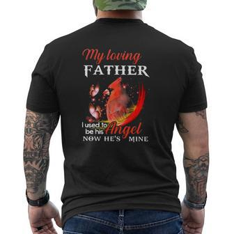 My Loving Father I Used To Be His Angel Now He's Mine Butterflies Bird Father's Day Mens Back Print T-shirt | Mazezy