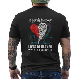 In Loving Memory A Piece Of My Heart Live In Heaven Men's T-shirt Back Print - Monsterry