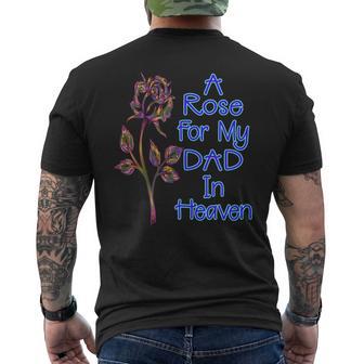 In Loving Memory A Rose For My Dad In Heaven Men's T-shirt Back Print - Monsterry