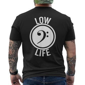 Low Life Bass Clef Guitar Player Music F-Clef Men's T-shirt Back Print - Monsterry DE