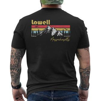 Lowell Massachusetts Roots Hometown Vintage Home State Pride Men's T-shirt Back Print - Monsterry DE