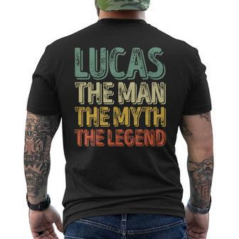 Lucas The Man The Myth The Legend First Name Lucas Men's T-shirt Back Print - Seseable