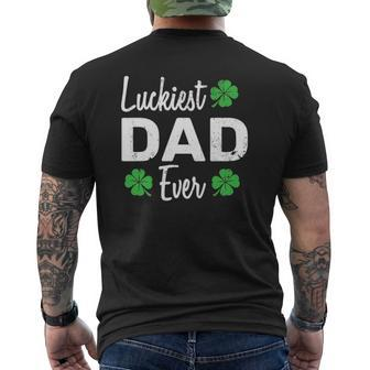 Luckiest Dad Ever Father Outfits For St Patrick's Day Mens Back Print T-shirt | Mazezy CA
