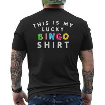 This Is My Lucky Bingo Gambling Bingo Player Bingo Men's T-shirt Back Print - Seseable