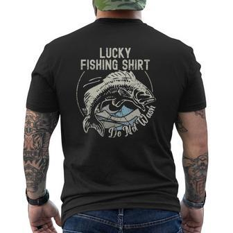 Lucky Fishing Do Not Wash Fisherman Dad Mens Back Print T-shirt | Mazezy