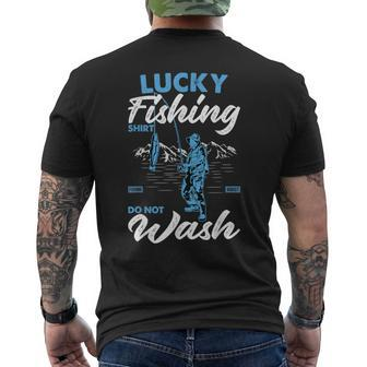 Lucky Fishing Do Not Wash Vintage Fishing Men's T-shirt Back Print - Monsterry