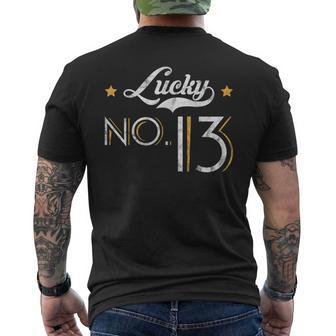 Lucky Number 13 Distressed Great Vintage Men's T-shirt Back Print - Monsterry DE