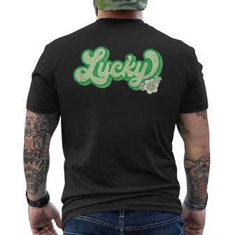 Lucky St Patrick's Day Retro Men's T-shirt Back Print - Seseable