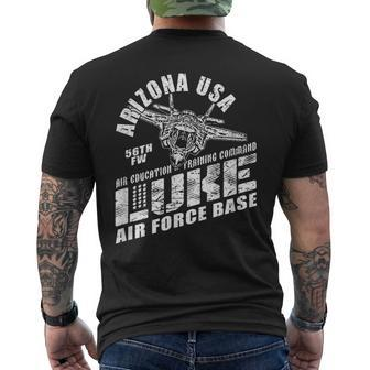 Luke Air Force Base Usaf F35 56Th Fighter Wing Men's T-shirt Back Print - Monsterry UK