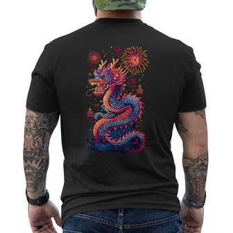 Lunar Chinese New Year 2024 Year Of The Dragon 2024 Men's T-shirt Back Print - Monsterry