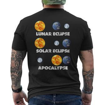 Lunar Eclipse Solar Eclipse Apocalypse Astronomy Men's T-shirt Back Print | Mazezy