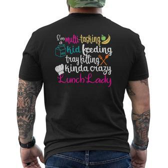 Lunch Lady Multitasking Cafeteria Worker Appreciation Mens Back Print T-shirt - Thegiftio UK