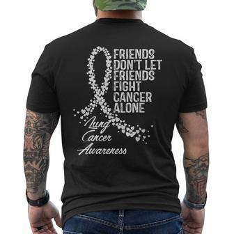Lung Cancer Awareness Friends Fighter Support Men's T-shirt Back Print - Thegiftio UK