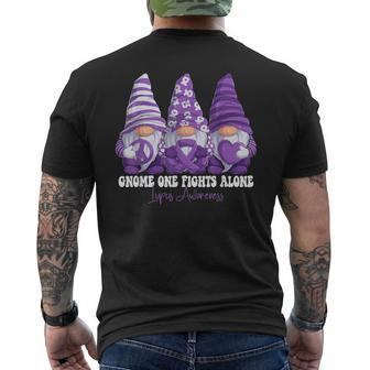 Lupus Awareness Month Purple Ribbon Gnomies Support Men's T-shirt Back Print - Thegiftio UK