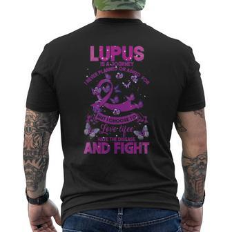 Lupus Awareness Warrior Love Life Hate The Disease And Fight Men's T-shirt Back Print - Monsterry CA