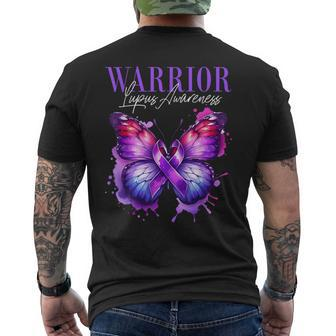 Lupus Awareness Warrior Survivor Purple Butterflies Men's T-shirt Back Print | Mazezy AU