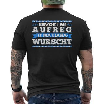 Lustige Bayrische Sprüche Bayern Dialekt T-Shirt mit Rückendruck - Seseable