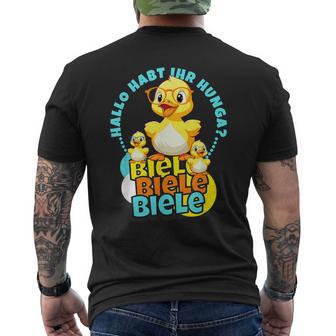 Lustige Enten Hallo Habt Ihr Hunger Biele Biele Biele T-Shirt mit Rückendruck - Geschenkecke