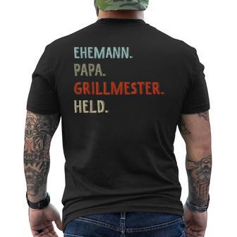 Lustige Idee Zumatertag Ehemann Papa Grillmester Held T-Shirt mit Rückendruck - Geschenkecke