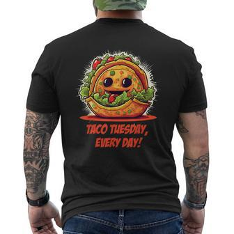 Lustiges Taco Kurzärmliges Herren-T-Kurzärmliges Herren-T-Shirt, Taco Tuesday Motiv - Schwarz - Seseable