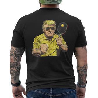 Lustiges Trump-Spiel Pickleballatertag Papa Weihnachten T-Shirt mit Rückendruck - Geschenkecke