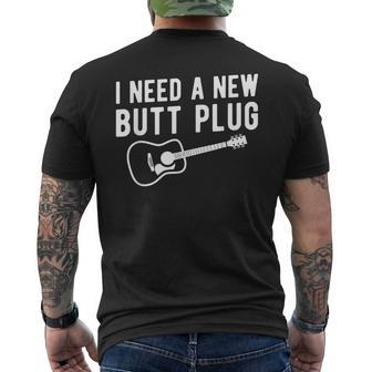 Luthier Guitar Builder Butt Plug Stringed Instrument Men's T-shirt Back Print - Monsterry AU
